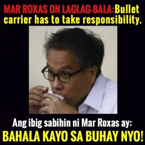 Mar in the corner of airport employees who extort tourists leaving Manila. One of many fine Mar moments.