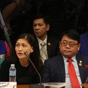 RCBC Jupiter Street branch Maia Santos-Deguito with her counsel Ferdinand Topacio. (Photo source: GMA News)
