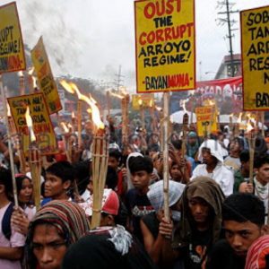 Throwback activism: Vintage photo of mid-2000s street rallies under the Yellow 'opposition' banner