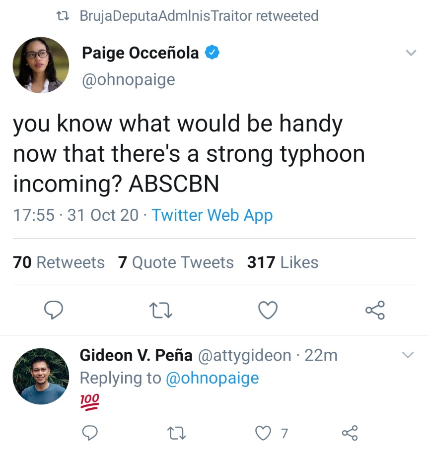 you know what would be handy now that there's a strong typhoon incoming? ABSCBN
