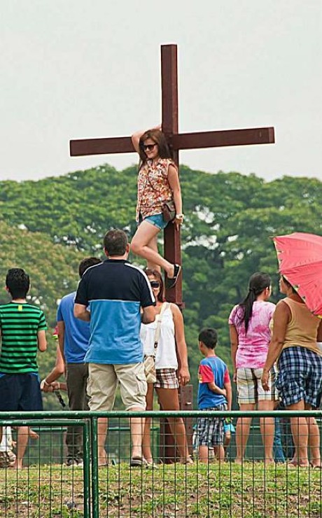 Outrage over image of girl ‘crucified’ in shorts