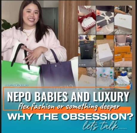 shows nepo baby with bags